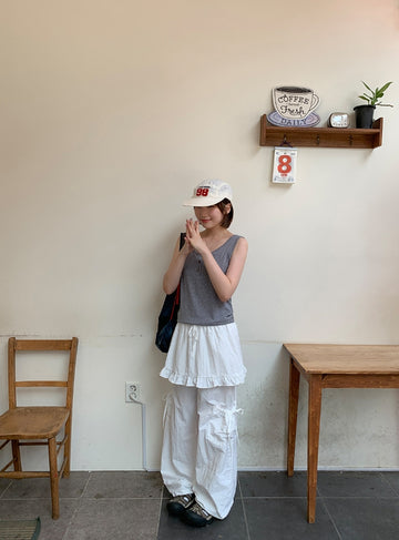 Gelsource Summer Button Layered Sleeveless
